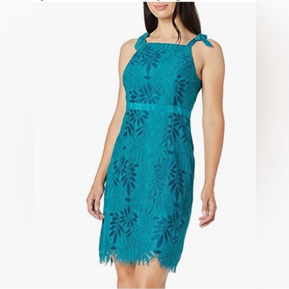 Lilly Pulitzer Kayleigh Tidal Wave Fern Gallery Scallop Lace Shift Dress 14 New